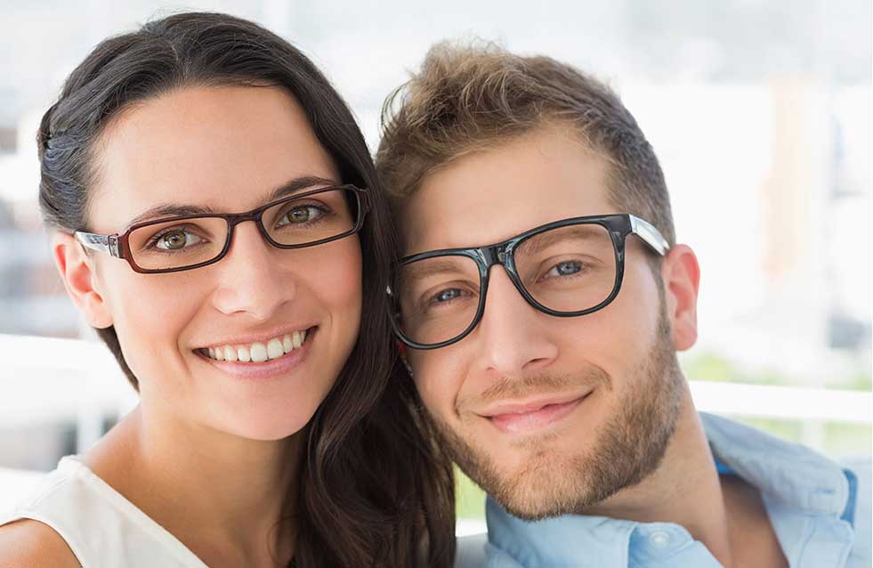 couple wearing glasses